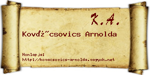 Kovácsovics Arnolda névjegykártya